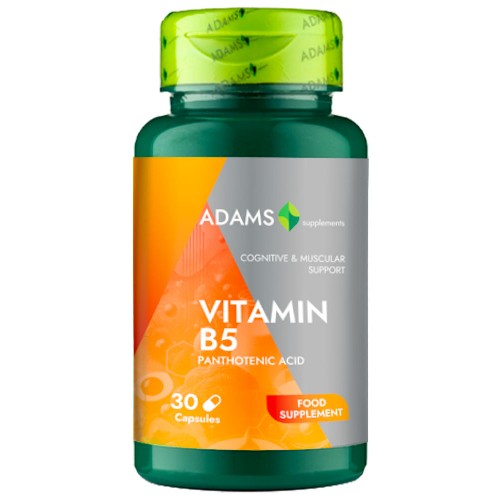 Vitamin B5 Panthotenic Acid, 30cps, Adams Supplements