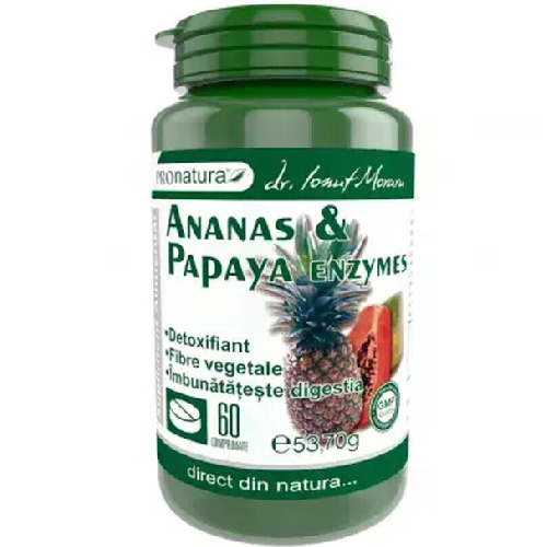 Enzime Ananas si Papaya, 60cps, Pro Natura