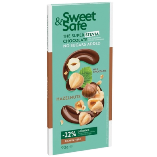 NC-Ciocolata cu Lapte si Alune de Padure Sweet&Safe 90gr Sly Nutritia