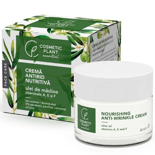 Crema antirid nutritiva cu ulei de măsline & vit A, E și F, 50ml, Cosmetic Plant