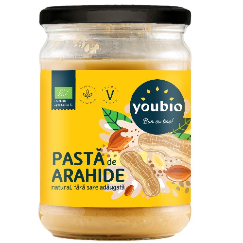 Pasta de arahide natural, ecologic, 500g, Youbio