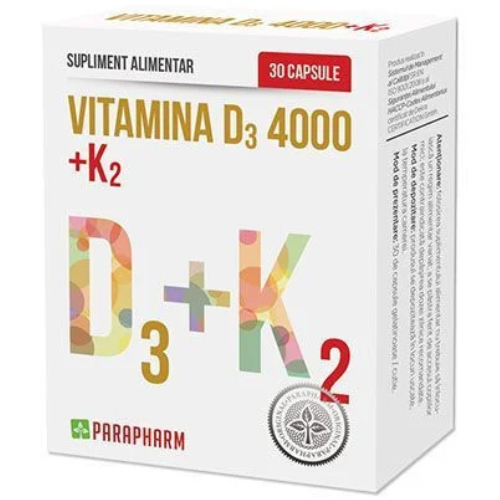 Vitamina D3+K 30cps Parapharm