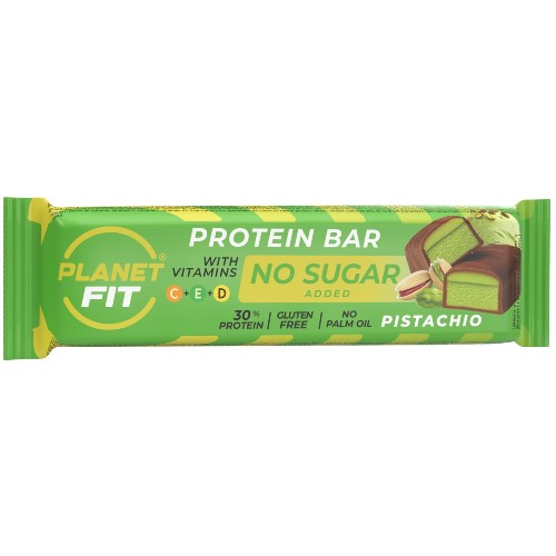 Baton proteic cu vitamine, Pistachio, 40g, Brain Foods