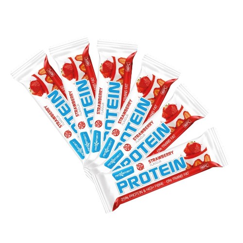 Pachet Maxsport Baton proteic cu capsuni, fara gluten, 60G, 6+1 gratis