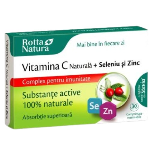 Vitamina C Naturala Seleniu Zinc 30 Cpr, Rotta Natura