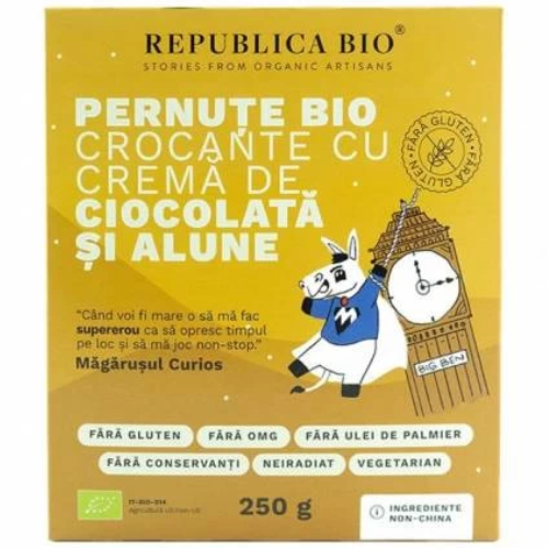 Pernute Bio Crocante Cu Crema de Ciocolata si Alune Eco 250g Republica Bio