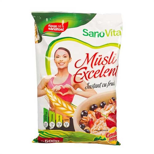 Musli Instant Cu Fructe, 500gr, Sano Vita