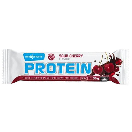 Baton proteic cu visine, fara gluten, 50g, Maxsport