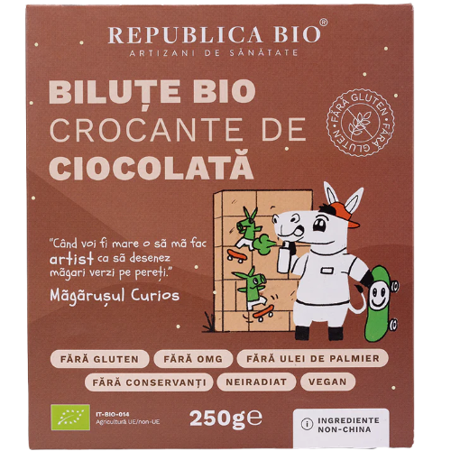 Bile Crocante de Ciocolata fara Gluten Ecologice 250g Republica Bio