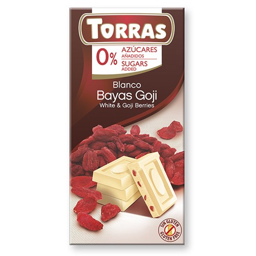 Ciocolata Alba cu Fructe Goji 75gr Torras