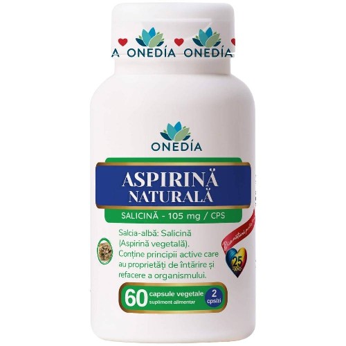 Aspirina Naturala Salicina, 105 mg, 60 cps, Onedia