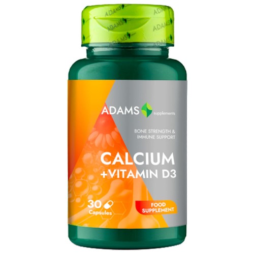 Calciu + Vitamina D3, 30cps, Adams Supplements