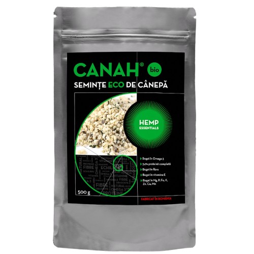 Seminte decorticate de Canepa, Eco, 500g, Canah