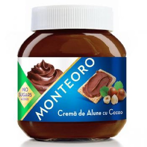 Crema Alune Fara Zahar Cacao, 350gr, Monteoro