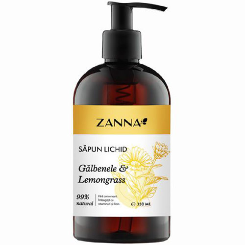 Sapun lichid cu Galbenele si Lemongrass, 350ml, Zanna