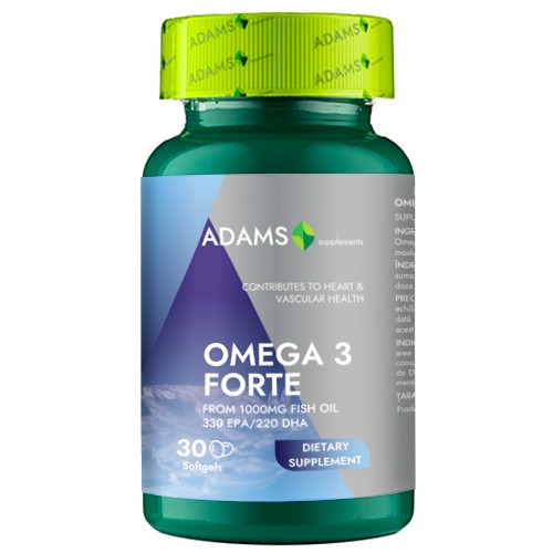 Omega 3 Forte (33%EPA/22%DHA), 30cps, Adams Supplements