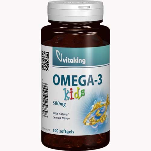 Omega 3 pentru Copii 500 mg 100 Cps softgels, Vitaking