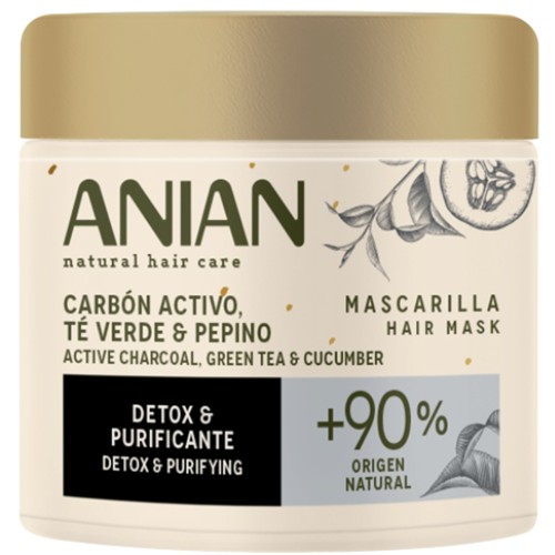 Masca de par cu Carbune Activ, Ceai Verde & Castravete, 350ml, Anian