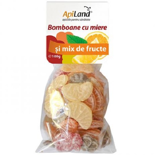 Bomboane Cu Miere si Mix De Fructe 100g Apiland