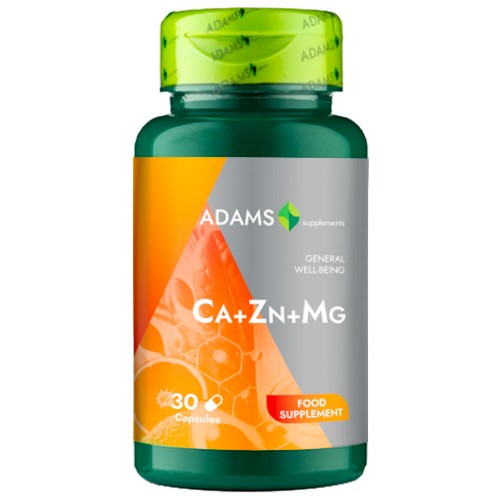 Ca + Zn + Mg, 30cps, Adams Supplements