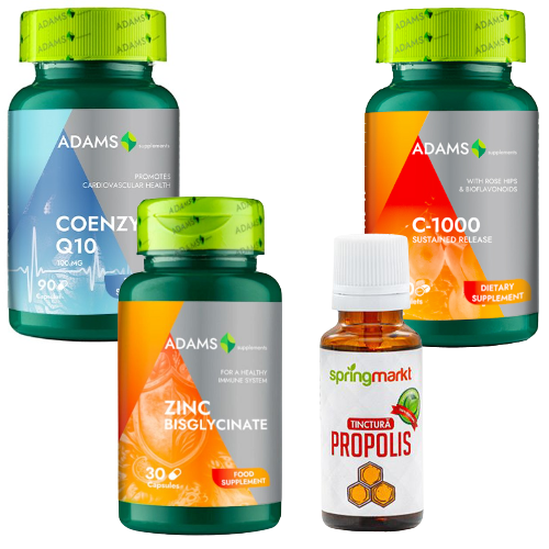 Pachet Tincuta propolis, Coenzima Q10, Zinc, Vit C