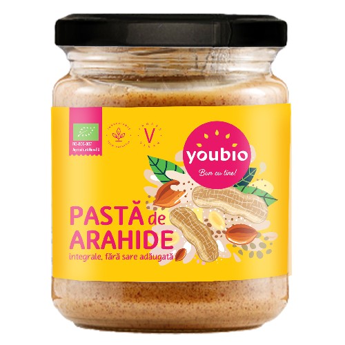 Pasta de arahide integrale, ecologic, 250g, Youbio