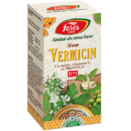 Sirop Vermicin cu Miere, Propolis si Vitamina C, 100ml, Fares