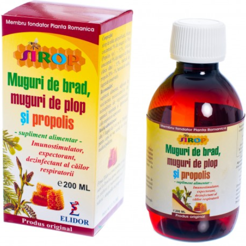 Sirop Muguri Pin. Plop si Propolis 200ml Elidor