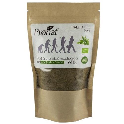 Pudra proteica bio din seminte de canepa, 150g, Pronat