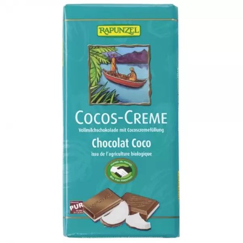 Ciocolata cu crema de cocos, Bio, 100g, Rapunzel