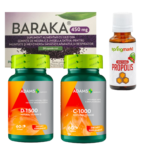 Pachet Baraka, Tinctura propolis, Vit C,Vit D