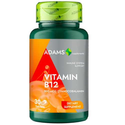 Vitamina B12 500mcg 30tab, Adams