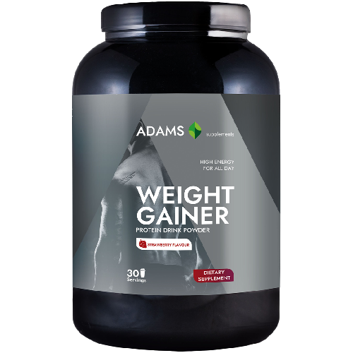 Weight Gainer (capsuni), 1500g, Adams Supplements