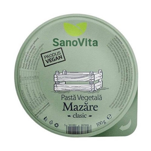 Pasta Vegetala Mazare Galbena 100gr Sano Vita