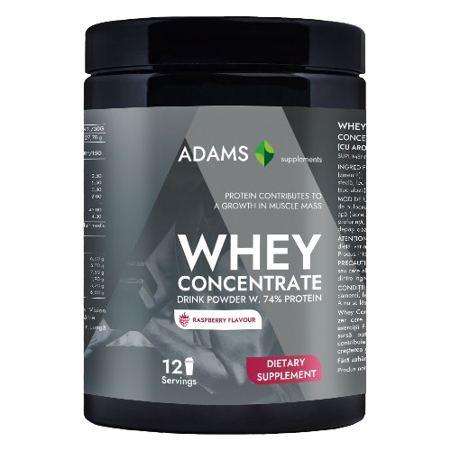 Whey Concentrate Protein (zmeura), 360g, Adams Supplements